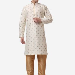 ROYAL KURTA Men Ethnic Motifs Printed Kurta with Churidar Pants-image-58