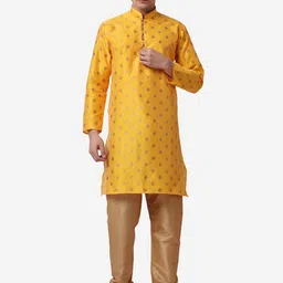 ROYAL KURTA Ethnic Motifs Woven Design Straight Kurta With Churidar-image-50