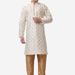 ROYAL KURTA Ethnic Motifs Printed Mandarin Collar Regular Kurta With Churidar-image-98