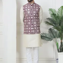 SOJANYA Striped Regular Thread Work Straight Kurta with Churidar-picture-13
