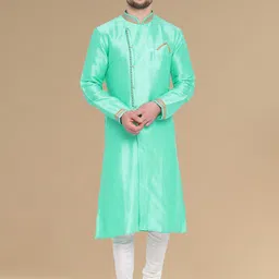 Sanwara mANDARIN cOLLAR Regular Kurta With Churidar-image-28