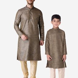 TABARD Men Navy Blue Kurta with Churidar-image-62