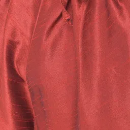 DEYANN Men Peach-Coloured Regular Dupion Silk Kurta with Churidar image 3