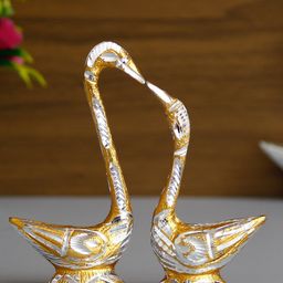 eCraftIndia Set Of 2 Gold-Toned & Silver-Toned Handcrafted Decorative Figurine Showpieces-30