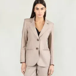 Women Solid Single Breasted Casual Blazer-image-97