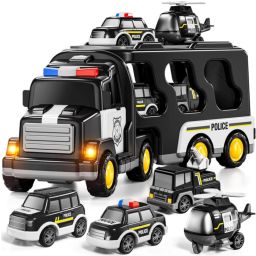 5-in-1 Friction Powered Police Vehicle Set | Music & Lights | Gift for Age 3+-image-75