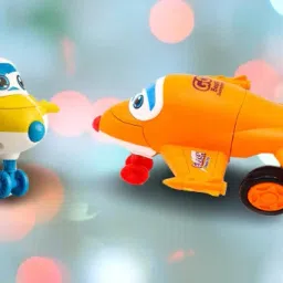 Plane to Robot Orange & Unbreakable Friction Mini Racing Plane to Robot Yellow-32