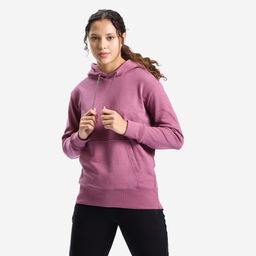 domyos Women's Gym Cotton Blend Hoodie Sweatshirt 500 Print-Purple-picture-28