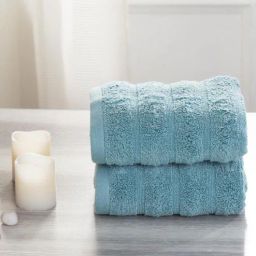 Blue Solid 550 GSM Cotton Hand Towel (Set of 2) by Maspar-picture-25