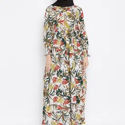 NABIA Women White & Green Printed Burqa-picture-9