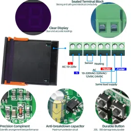 TM&W Heating Digital Temperature Controller for Incubator STC-1000 with Sensor Multipurpose Controller image 3