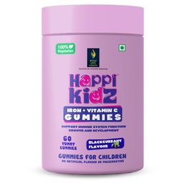 British Life Sciences Happi Kidz Iron & Vitamin C,  60 gummies  Blackcurrant -17