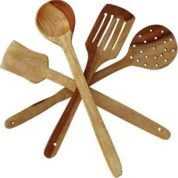 CRAFTSSRW WOODEN SPOON SET OF 4 Wooden Table Spoon Set-image-56