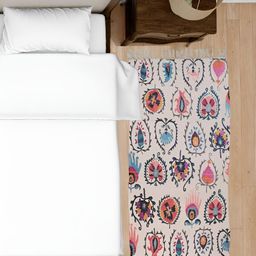 HOMADORN Pink & Beige Printed Rectangular Dhurrie-16