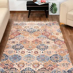 HOMADORN Beige Rectangular Printed Floor Dhurrie-11