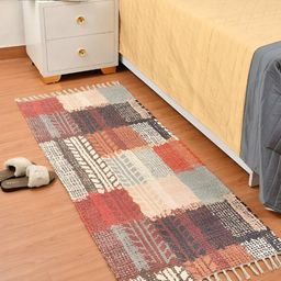 HOMADORN Beige Rectangular Printed Floor Dhurrie-12