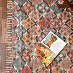 HOMADORN Beige Rectangular Printed Floor Dhurries image 5