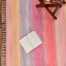 HOMADORN Pink Rectangular Printed Floor Dhurrie image 5