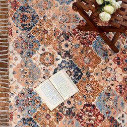 HOMADORN Beige Rectangular Printed Floor Dhurrie image 2