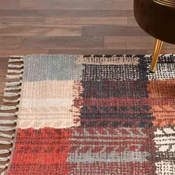 HOMADORN Beige Rectangular Printed Floor Dhurrie image 5