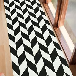 HOMADORN White & Black Geometric No Shredding Cotton Dhurrie-14