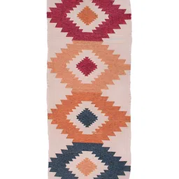 HOMADORN Beige & Red Ethnic Motifs Rectangular Printed Floor Dhurries image 2