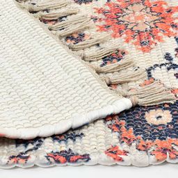 HOMADORN Cream Rectangular Printed Floor Dhurries image 3