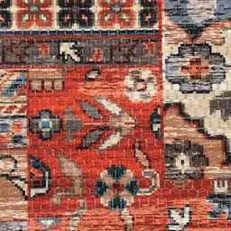 HOMADORN Beige Orange Ethnic Motifs No Shredding Handmade Rectangular Floor Dhurries image 2