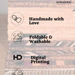 HOMADORN Brown Printed Rectangular Dhurrie image 3