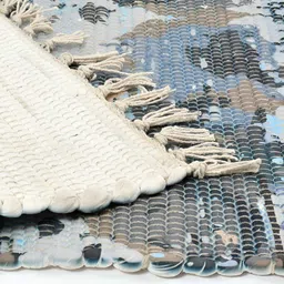 HOMADORN Grey Abstract No Shredding Handmade Rectangular Floor Dhurries image 3