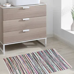 Oxolloxo Beige & Black Striped Woven Design Rectangle Floor Mats & Dhurries-picture-11