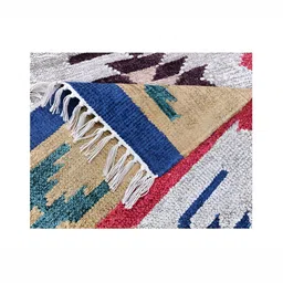 Budhrajrugs Grey & Red Geometric Printed Rectangular Reversible Dhurrie image 2