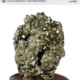 Certified Golden Pyrite Raw Rough Cluster Stone With stand for Vastu, Decorative Showpiece - 4 cm-image-36