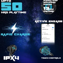 HOPPUP Predator Xo3 Gaming Earbuds with 13MM Driivers & 50 Hours Playtime image 2