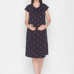 AV2 Navy Blue Printed Nightdress-picture-19