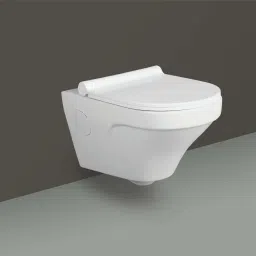 Wall Mounted Ceramic Wall Mounted European WC Western With Soft Close Seat Cover P trap Rimless With Soft Close Seat Cover Western Commode-17