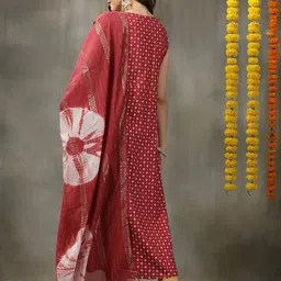 Stylum Ethnic Motifs Printed Sequinned Straight Kurta  with Dupatta image 5