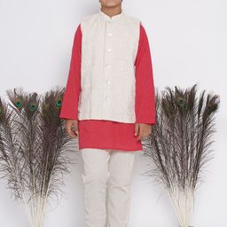 Little Bansi Boys Mandarin Collar Pure Cotton Kurta-picture-54