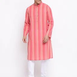 Fabindia Men Pink Kurta-picture-17