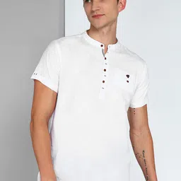 Kuons Avenue Linen Cotton Mandarin Collar Regular Sleeve Pathani Short Straight Kurta-picture-25