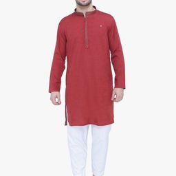 Kuons Avenue Men Yoke Design Thread Work Kurta-image-19