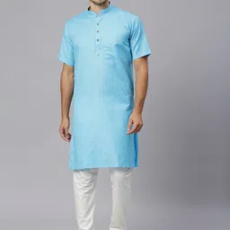 RAJUBHAI HARGOVINDAS Mandarin Collar Straight Kurta-image-40