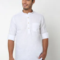 Ethnicity Mandarin Collar Roll-Up Sleeves Regular Kurta-27