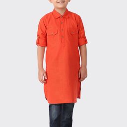 Fabindia Boys Red Pathani Kurta-36