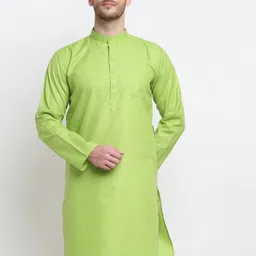 Benstoke Men Sea Green Kurta-image-34