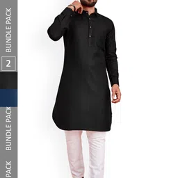 allan peter Pack Of 2 Pure Cotton Kurta-image-5