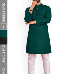 allan peter Pack Of 2 Pure Cotton Kurta-image-32