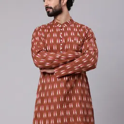AKS Abstract Printed Mandarin Collar Pure Cotton Kurta-21