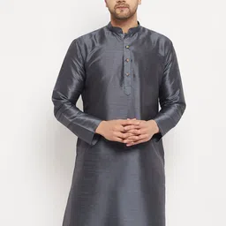 VASTRAMAY Mandarin Collar Straight Kurta-image-62