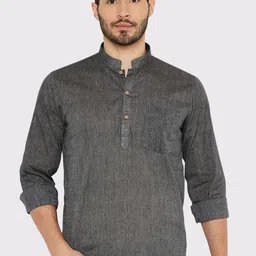 Maharaja Band Collar Long Sleeves Cotton Straight Kurta-18